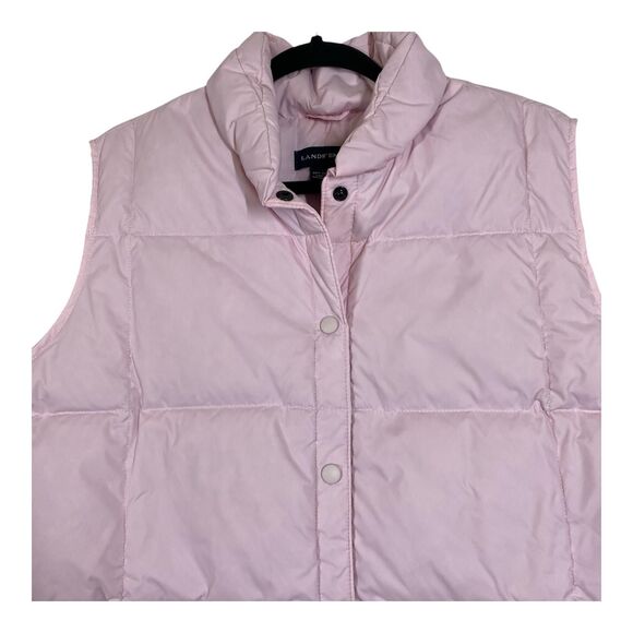 Lands End Vest Womens 2X 20W 22W Pink Down Puffer Quilted Sleeveless Winter Warm - Picture 2 of 13